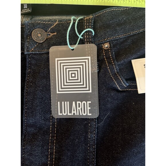 Lularoe Jeans Size 30 Dark Wash Front Seam High Rise Straight Leg Stretch - Picture 7 of 13